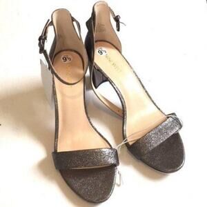 Nine West chunky heels sandals sz 9.5 NEW  pewter